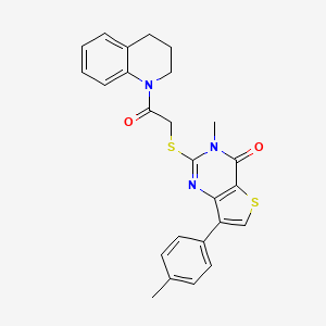 3-methyl-7-(4-methylphenyl)-2-{[2-oxo-2-(1,2,3,4-tetrahydroquinolin-1-yl)ethyl]sulfanyl}-3H,4H-thieno[3,2-d]pyrimidin-4-one