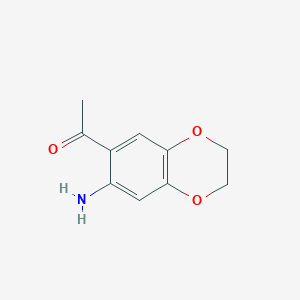 molecular formula C10H11NO3 B065556 1-(7-氨基-2,3-二氢-苯并[1,4]二氧杂环-6-基)-乙酮 CAS No. 164526-13-0