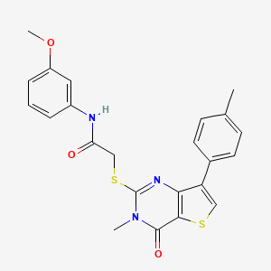 molecular formula C23H21N3O3S2 B6555601 N-(3-methoxyphenyl)-2-{[3-methyl-7-(4-methylphenyl)-4-oxo-3H,4H-thieno[3,2-d]pyrimidin-2-yl]sulfanyl}acetamide CAS No. 1040648-80-3