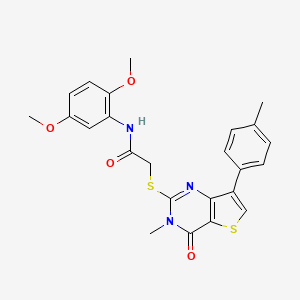 molecular formula C24H23N3O4S2 B6555606 N-(2,5-dimethoxyphenyl)-2-{[3-methyl-7-(4-methylphenyl)-4-oxo-3H,4H-thieno[3,2-d]pyrimidin-2-yl]sulfanyl}acetamide CAS No. 1040648-90-5