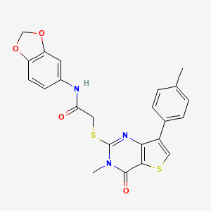 N-(2H-1,3-benzodioxol-5-yl)-2-{[3-methyl-7-(4-methylphenyl)-4-oxo-3H,4H-thieno[3,2-d]pyrimidin-2-yl]sulfanyl}acetamide