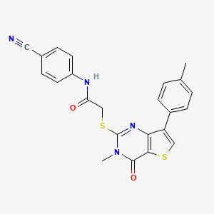 N-(4-cyanophenyl)-2-{[3-methyl-7-(4-methylphenyl)-4-oxo-3H,4H-thieno[3,2-d]pyrimidin-2-yl]sulfanyl}acetamide