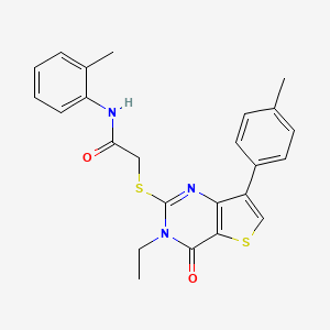 2-{[3-ethyl-7-(4-methylphenyl)-4-oxo-3H,4H-thieno[3,2-d]pyrimidin-2-yl]sulfanyl}-N-(2-methylphenyl)acetamide