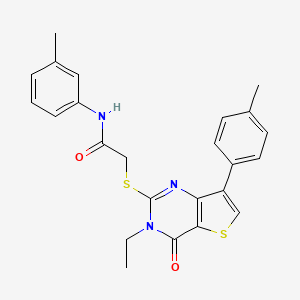 2-{[3-ethyl-7-(4-methylphenyl)-4-oxo-3H,4H-thieno[3,2-d]pyrimidin-2-yl]sulfanyl}-N-(3-methylphenyl)acetamide