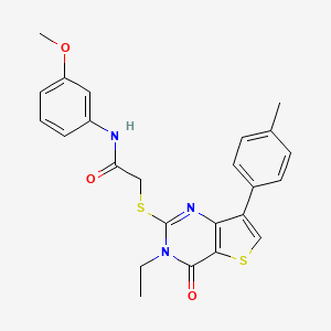 2-{[3-ethyl-7-(4-methylphenyl)-4-oxo-3H,4H-thieno[3,2-d]pyrimidin-2-yl]sulfanyl}-N-(3-methoxyphenyl)acetamide
