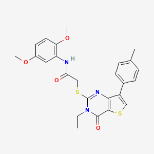 N-(2,5-dimethoxyphenyl)-2-{[3-ethyl-7-(4-methylphenyl)-4-oxo-3H,4H-thieno[3,2-d]pyrimidin-2-yl]sulfanyl}acetamide