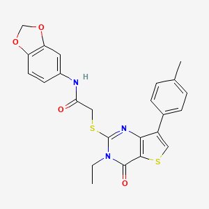 N-(2H-1,3-benzodioxol-5-yl)-2-{[3-ethyl-7-(4-methylphenyl)-4-oxo-3H,4H-thieno[3,2-d]pyrimidin-2-yl]sulfanyl}acetamide