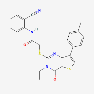 N-(2-cyanophenyl)-2-{[3-ethyl-7-(4-methylphenyl)-4-oxo-3H,4H-thieno[3,2-d]pyrimidin-2-yl]sulfanyl}acetamide