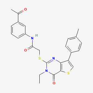 N-(3-acetylphenyl)-2-{[3-ethyl-7-(4-methylphenyl)-4-oxo-3H,4H-thieno[3,2-d]pyrimidin-2-yl]sulfanyl}acetamide