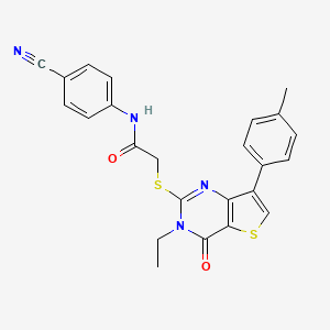 N-(4-cyanophenyl)-2-{[3-ethyl-7-(4-methylphenyl)-4-oxo-3H,4H-thieno[3,2-d]pyrimidin-2-yl]sulfanyl}acetamide