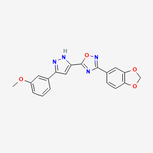 3-(2H-1,3-benzodioxol-5-yl)-5-[3-(3-methoxyphenyl)-1H-pyrazol-5-yl]-1,2,4-oxadiazole