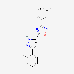 molecular formula C19H16N4O B6555787 3-(3-methylphenyl)-5-[3-(2-methylphenyl)-1H-pyrazol-5-yl]-1,2,4-oxadiazole CAS No. 1239478-13-7