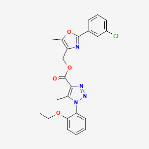 [2-(3-chlorophenyl)-5-methyl-1,3-oxazol-4-yl]methyl 1-(2-ethoxyphenyl)-5-methyl-1H-1,2,3-triazole-4-carboxylate