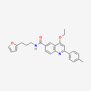 molecular formula C26H26N2O3 B6555814 4-ethoxy-N-[3-(furan-2-yl)propyl]-2-(4-methylphenyl)quinoline-6-carboxamide CAS No. 1040652-80-9