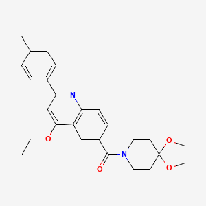 8-[4-ethoxy-2-(4-methylphenyl)quinoline-6-carbonyl]-1,4-dioxa-8-azaspiro[4.5]decane