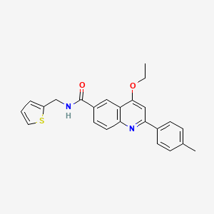 4-ethoxy-2-(4-methylphenyl)-N-[(thiophen-2-yl)methyl]quinoline-6-carboxamide