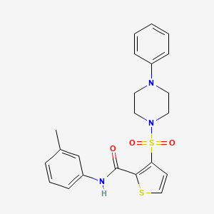 molecular formula C22H23N3O3S2 B6555828 N-(3-methylphenyl)-3-[(4-phenylpiperazin-1-yl)sulfonyl]thiophene-2-carboxamide CAS No. 1040653-43-7
