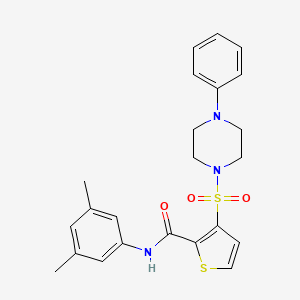 molecular formula C23H25N3O3S2 B6555847 N-(3,5-dimethylphenyl)-3-[(4-phenylpiperazin-1-yl)sulfonyl]thiophene-2-carboxamide CAS No. 1040653-59-5