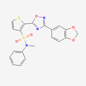 2-[3-(2H-1,3-benzodioxol-5-yl)-1,2,4-oxadiazol-5-yl]-N-methyl-N-phenylthiophene-3-sulfonamide