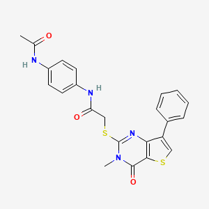 N-(4-acetamidophenyl)-2-({3-methyl-4-oxo-7-phenyl-3H,4H-thieno[3,2-d]pyrimidin-2-yl}sulfanyl)acetamide