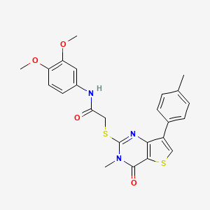 N-(3,4-dimethoxyphenyl)-2-{[3-methyl-7-(4-methylphenyl)-4-oxo-3H,4H-thieno[3,2-d]pyrimidin-2-yl]sulfanyl}acetamide