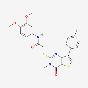 N-(3,4-dimethoxyphenyl)-2-{[3-ethyl-7-(4-methylphenyl)-4-oxo-3H,4H-thieno[3,2-d]pyrimidin-2-yl]sulfanyl}acetamide