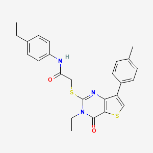 2-{[3-ethyl-7-(4-methylphenyl)-4-oxo-3H,4H-thieno[3,2-d]pyrimidin-2-yl]sulfanyl}-N-(4-ethylphenyl)acetamide