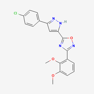5-[3-(4-chlorophenyl)-1H-pyrazol-5-yl]-3-(2,3-dimethoxyphenyl)-1,2,4-oxadiazole