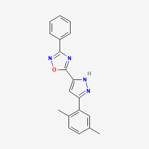 5-[3-(2,5-dimethylphenyl)-1H-pyrazol-5-yl]-3-phenyl-1,2,4-oxadiazole
