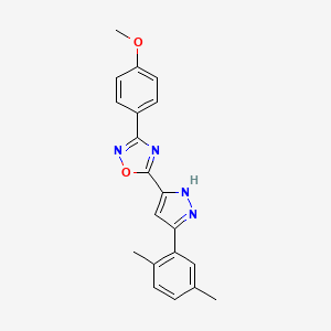 molecular formula C20H18N4O2 B6555970 5-[3-(2,5-dimethylphenyl)-1H-pyrazol-5-yl]-3-(4-methoxyphenyl)-1,2,4-oxadiazole CAS No. 1239498-66-8
