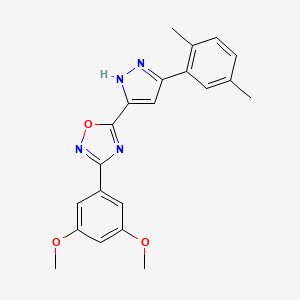 3-(3,5-dimethoxyphenyl)-5-[3-(2,5-dimethylphenyl)-1H-pyrazol-5-yl]-1,2,4-oxadiazole