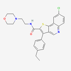 molecular formula C26H26ClN3O2S B6555988 8-chloro-3-(4-ethylphenyl)-N-[2-(morpholin-4-yl)ethyl]thieno[3,2-c]quinoline-2-carboxamide CAS No. 1040633-02-0