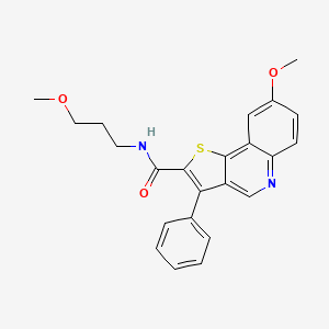 molecular formula C23H22N2O3S B6555997 8-methoxy-N-(3-methoxypropyl)-3-phenylthieno[3,2-c]quinoline-2-carboxamide CAS No. 1040633-36-0