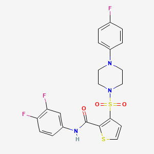 molecular formula C21H18F3N3O3S2 B6556029 N-(3,4-difluorophenyl)-3-{[4-(4-fluorophenyl)piperazin-1-yl]sulfonyl}thiophene-2-carboxamide CAS No. 1040633-72-4