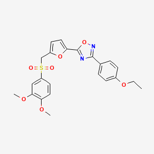molecular formula C23H22N2O7S B6556080 5-{5-[(3,4-dimethoxybenzenesulfonyl)methyl]furan-2-yl}-3-(4-ethoxyphenyl)-1,2,4-oxadiazole CAS No. 1040636-91-6