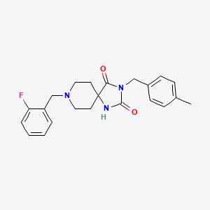 molecular formula C22H24FN3O2 B6556118 8-[(2-fluorophenyl)methyl]-3-[(4-methylphenyl)methyl]-1,3,8-triazaspiro[4.5]decane-2,4-dione CAS No. 1040663-92-0