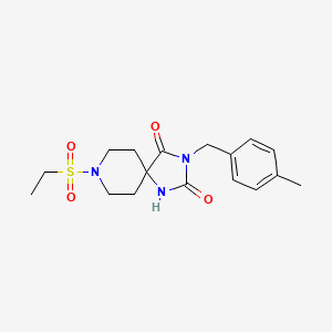 molecular formula C17H23N3O4S B6556130 8-(ethanesulfonyl)-3-[(4-methylphenyl)methyl]-1,3,8-triazaspiro[4.5]decane-2,4-dione CAS No. 1040664-53-6