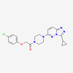 molecular formula C20H21ClN6O2 B6556145 2-(4-chlorophenoxy)-1-(4-{3-cyclopropyl-[1,2,4]triazolo[4,3-b]pyridazin-6-yl}piperazin-1-yl)ethan-1-one CAS No. 1040657-82-6