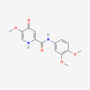 molecular formula C15H16N2O5 B6556187 N-(3,4-dimethoxyphenyl)-5-methoxy-4-oxo-1,4-dihydropyridine-2-carboxamide CAS No. 1040660-02-3