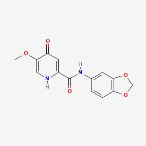 molecular formula C14H12N2O5 B6556200 N-(2H-1,3-benzodioxol-5-yl)-5-methoxy-4-oxo-1,4-dihydropyridine-2-carboxamide CAS No. 1040660-08-9