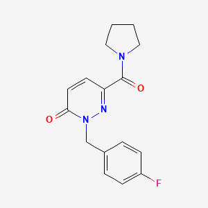 molecular formula C16H16FN3O2 B6556214 2-[(4-fluorophenyl)methyl]-6-(pyrrolidine-1-carbonyl)-2,3-dihydropyridazin-3-one CAS No. 1040634-58-9