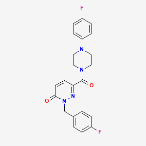 molecular formula C22H20F2N4O2 B6556231 2-[(4-fluorophenyl)methyl]-6-[4-(4-fluorophenyl)piperazine-1-carbonyl]-2,3-dihydropyridazin-3-one CAS No. 1040634-98-7