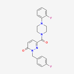 molecular formula C22H20F2N4O2 B6556238 2-[(4-fluorophenyl)methyl]-6-[4-(2-fluorophenyl)piperazine-1-carbonyl]-2,3-dihydropyridazin-3-one CAS No. 1040634-90-9