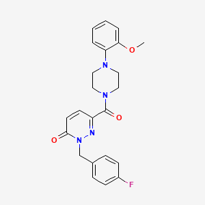 molecular formula C23H23FN4O3 B6556246 2-[(4-fluorophenyl)methyl]-6-[4-(2-methoxyphenyl)piperazine-1-carbonyl]-2,3-dihydropyridazin-3-one CAS No. 1040635-14-0