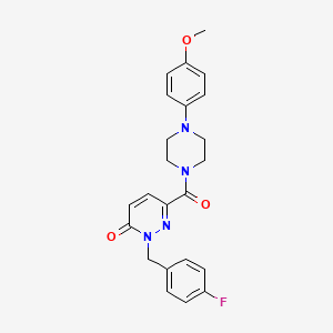 molecular formula C23H23FN4O3 B6556251 2-[(4-fluorophenyl)methyl]-6-[4-(4-methoxyphenyl)piperazine-1-carbonyl]-2,3-dihydropyridazin-3-one CAS No. 1040635-22-0
