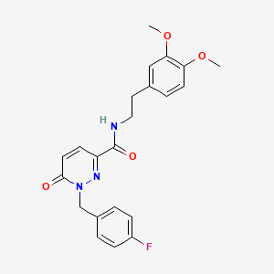 molecular formula C22H22FN3O4 B6556261 N-[2-(3,4-dimethoxyphenyl)ethyl]-1-[(4-fluorophenyl)methyl]-6-oxo-1,6-dihydropyridazine-3-carboxamide CAS No. 1040635-30-0