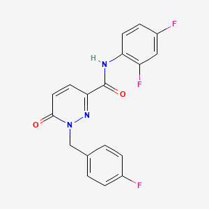 molecular formula C18H12F3N3O2 B6556281 N-(2,4-difluorophenyl)-1-[(4-fluorophenyl)methyl]-6-oxo-1,6-dihydropyridazine-3-carboxamide CAS No. 1040635-70-8