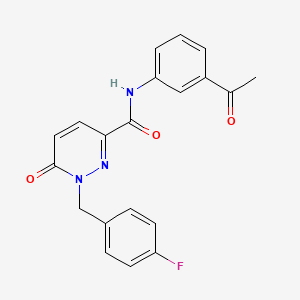 molecular formula C20H16FN3O3 B6556284 N-(3-acetylphenyl)-1-[(4-fluorophenyl)methyl]-6-oxo-1,6-dihydropyridazine-3-carboxamide CAS No. 1040635-86-6