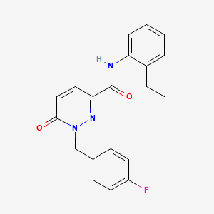 molecular formula C20H18FN3O2 B6556333 N-(2-ethylphenyl)-1-[(4-fluorophenyl)methyl]-6-oxo-1,6-dihydropyridazine-3-carboxamide CAS No. 1040636-85-8