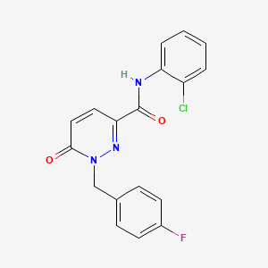 molecular formula C18H13ClFN3O2 B6556337 N-(2-chlorophenyl)-1-[(4-fluorophenyl)methyl]-6-oxo-1,6-dihydropyridazine-3-carboxamide CAS No. 1040636-71-2